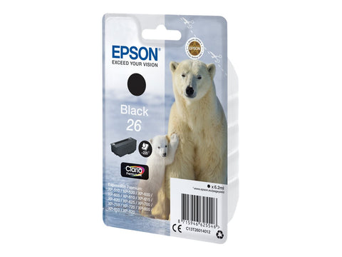 EPSON 4LB 26 ink cartridge black standard capacity 6.2ml 220 pages 1-pack blister without alarm