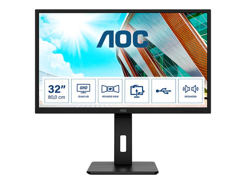 AOC Q32P2 31.5p IPS QHD 2560x1440 16:9 1000:1 250cd/m2 75Hz 4ms 2xHDMI DP 4xUSB 3.2 Speakers