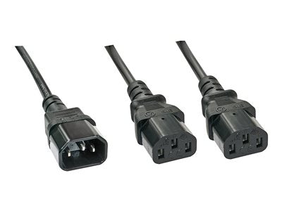 LINDY 1m IEC C14 an 2x IEC C13 Mains Cbl
