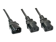 LINDY 1m IEC C14 an 2x IEC C13 Mains Cbl