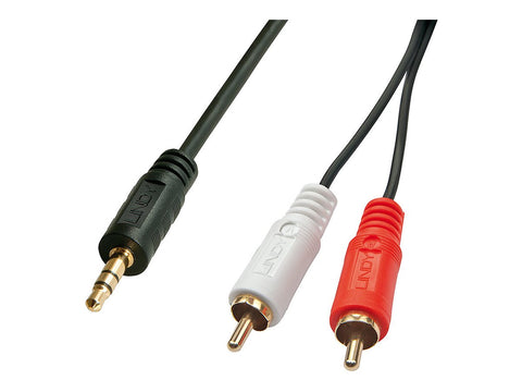 LINDY Premium Audio Adaptercable 5m 2x Phono/RCA to 3.5mm Stereo Jack