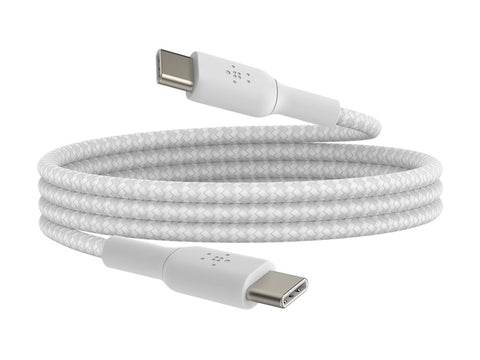 BELKIN BOOST CHARGE USB-C to USB-C 2.0 Cable Braided 1M White