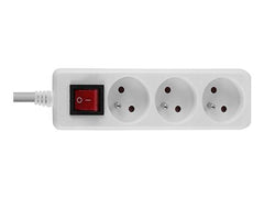 LINDY Mains 3 way gang socket switch FR