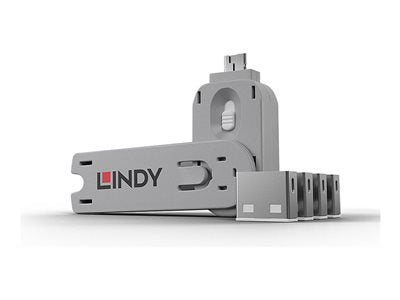 LINDY Clé USB et 4 bloqueurs de ports