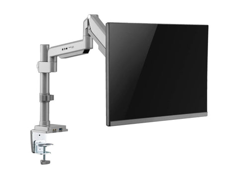 EATON TRIPPLITE Single-Display Flex-Arm Desktop Clamp for 13inch to 34p Displays - USB and Audio Ports Aluminum