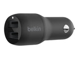 BELKIN BOOST CHARGE 24W 12w x 2 USB-A Dual Car Charger Black