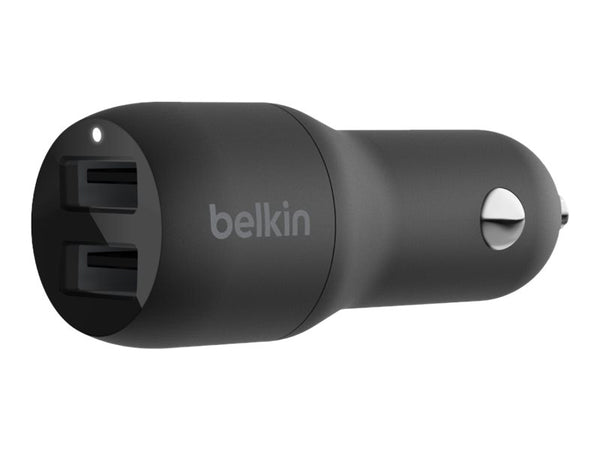 BELKIN BOOST CHARGE 24W 12w x 2 USB-A Dual Car Charger Black