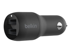 BELKIN BOOST CHARGE 24W 12w x 2 USB-A Dual Car Charger Black