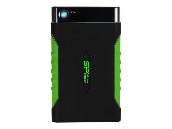 SILICON POWER External HDD Armor A15 1To 2.5p USB 3.2 Black & Green Anti-shock MIL-STD 810F Method 516.5 Procedure IV LED light