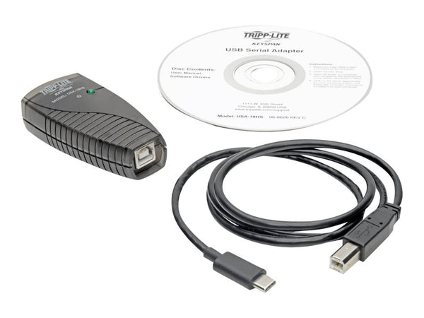 EATON TRIPPLITE USB-C to Serial DB9 RS232 Adapter Cable 3ft. 0.91m Keyspan High-Speed M/M TAA