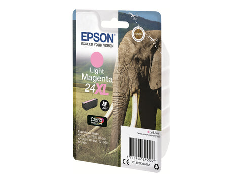 EPSON 1LB 24XL ink cartridge light magenta high capacity 9.8ml 740 pages 1-pack RF-AM blister w/s