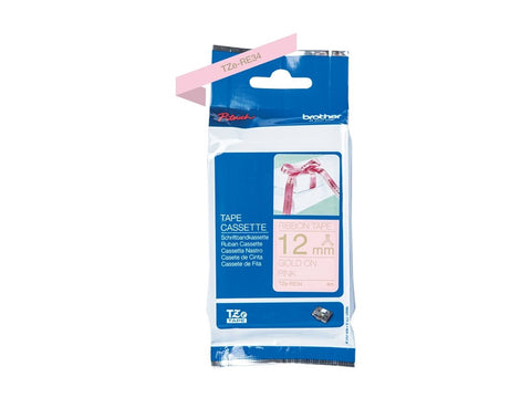 BROTHER Ruban tissus Or sur Rose 12mm (4m)