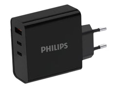 PHILIPS Chargeur secteur 65W 2 ports USB Type C et 1 USB-A