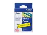 BROTHER RUBAN 6 MM NOIR/JAUNE C