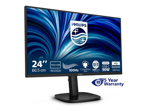 PHILIPS 24p 1920x1200 100Hz IPS Flat H/A 150 MM USB C DOCKING DISPLAY Daisy chain DICOM TUV EyeSafe certified USB HUB SPEAKERS