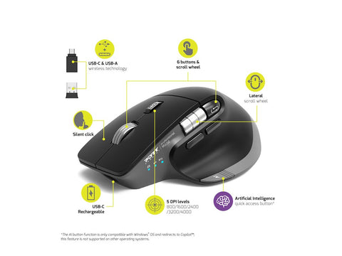 PORT DESIGNS Mouse Rechargeable Bluetooth Combo Ultimate
