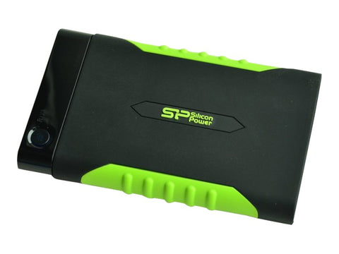 SILICON POWER External HDD Armor A15 1To 2.5p USB 3.2 Black & Green Anti-shock MIL-STD 810F Method 516.5 Procedure IV LED light