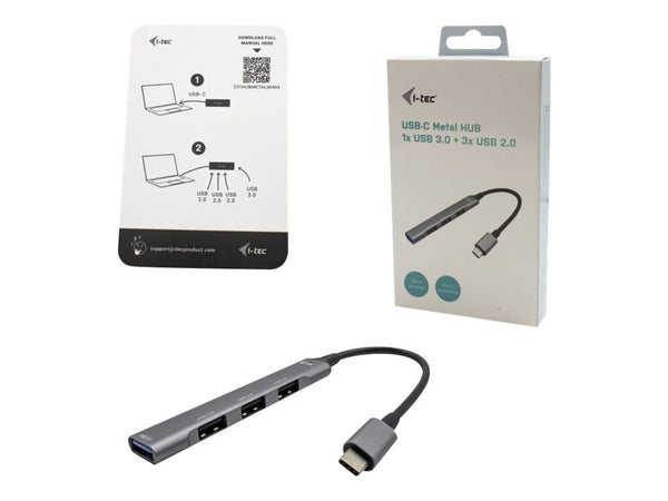 I-TEC USB-C Metal HUB 1x USB 3.0 3x USB 2.0 without power adapter