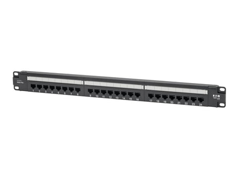 EATON TRIPPLITE Cat6 24-Port Patch Panel PoE+ Compliant 110/Krone 568A/B RJ45 Ethernet 1U Rack-Mount TAA