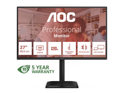 AOC Q27E4CV 27p QHD IPS 120Hz 16:9 HDMI 2.0 DP 1.4 USB-C