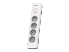 PHILIPS Rallonge multiprise parasurtenseur 4 prises 2m Blanc