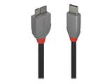 LINDY 1m USB 3.2 Type C to Micro-B Cable Anthra Line