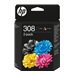 HP 308 Black/Tri-Color Ink Cartridge Com
