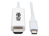 EATON TRIPPLITE USB-C to HDMI Adapter Cable M/M 4K 60 4:4:4 Thunderbolt 3 Compatible White 6ft. 1.8m