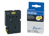 BROTHER P-TOUCH TC-601 noir sur jaune  12mm