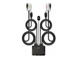 LINDY 2 Port HDMI 2.0 18G USB 2.0 Cable KVM Switch with Audio