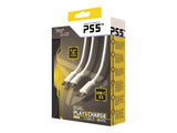 STEELPLAY Cable Dual Play & Charge Pour Manettes Blanc PS5