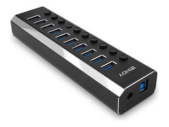 LINDY 10 Port USB 3.0 Hub with On/Off Sw