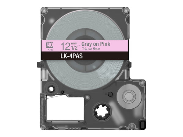 EPSON Colour Tape Pink/Grey 12mm 8m LK-4PAS