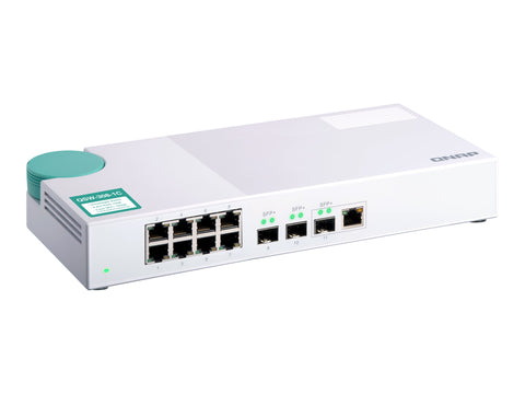QNAP QSW-308-1C Eight 1GbE NBASE-T ports Three 10GbE SFP+ with shared one 10GBASE-T ports Unmanage Switch 10GbE NBASE-T