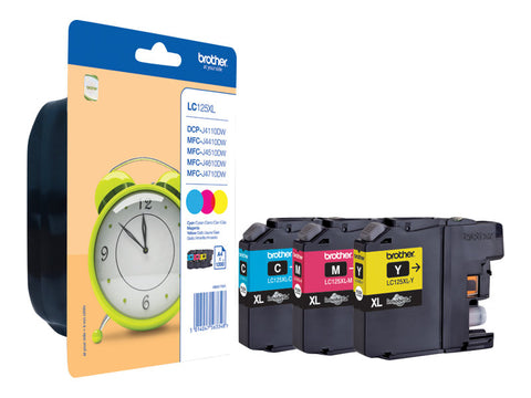BROTHER LC-125XL cartouche d encre cyan, magenta et jaune haute capacité 1-pack blister sans alarme