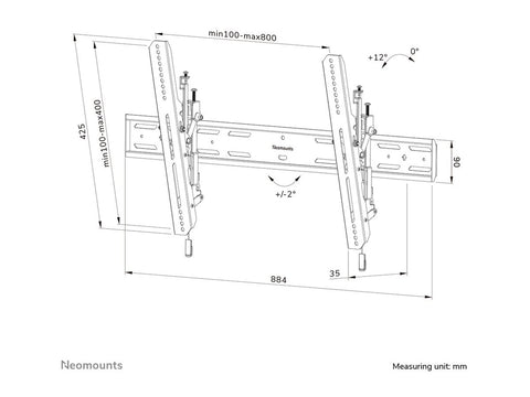 NEOMOUNTS WL35S-850BL18 Support pour écran mural 43-86p - inclinable - verrouillable - installation rapide