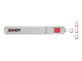 LINDY USB Type C Port Blocker Key - Pack of 4 Blockers Red