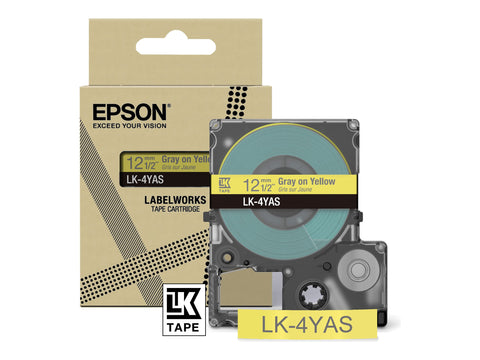 EPSON Colour Tape Yellow/Grey 12mm 8m LK-4YAS