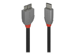 LINDY 0.5m USB 3.2 Type C to Micro-B Cable Anthra Line