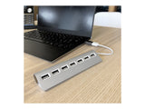 TNB Selfpowered 7Port USB Hub Refined Aluminum Design 7 USB 2.0 Ports