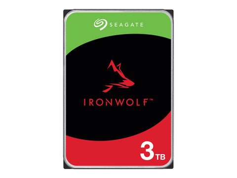 SEAGATE NAS HDD 3TB IronWolf 5400rpm 6Gb/s SATA 256MB cache 3.5inch 24x7 CMR for NAS and RAID rackmount systems BLK