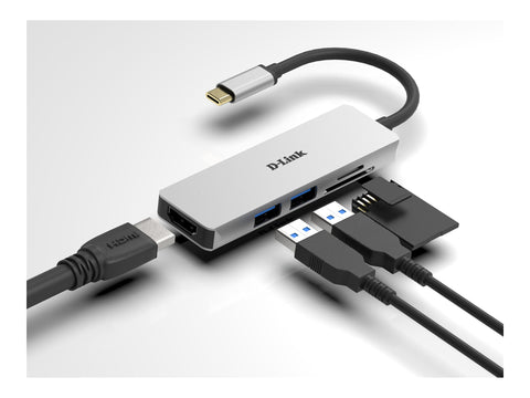 D-LINK USB-C 5-in-1 HDMI SD /microSD card reader