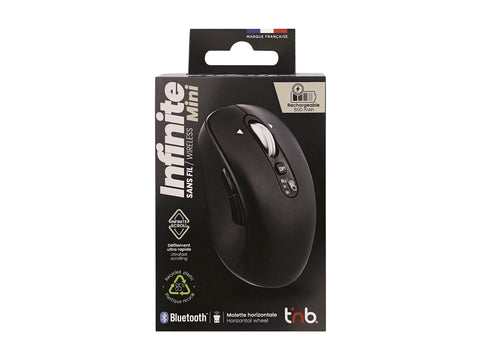 TNB INFINITE MINI - Souris sans fil rechargeable molette double fonction - noir