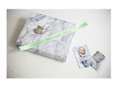 BROTHER P-Touch 12mm mint green/gold ribbon tape