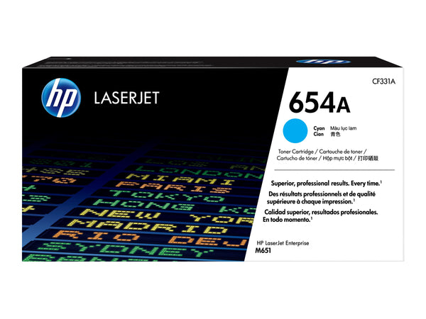 HP 654A original Toner cartridge CF331A cyan standard capacity 15.000 pages 1-pack