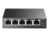 TP-LINK TL-SG1005LP 5-Port Gigabit Desktop Steel Case Switch with 4-Port PoE+ 40W PoE budget
