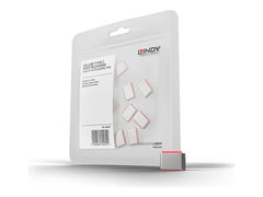 LINDY USB C Port Blockers 10 Pack Red