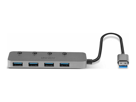 LINDY 4 port USB 3.0 hub with on/off switch