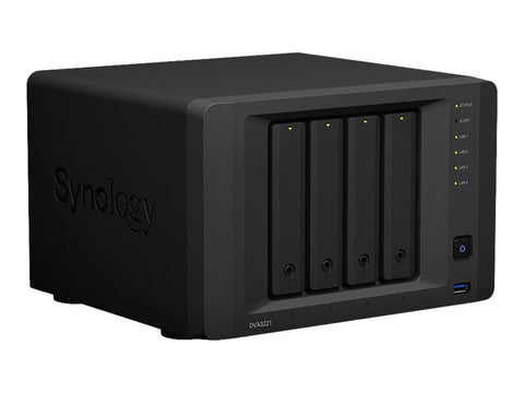 SYNOLOGY DVA3221 Deep Learning NVR Atom C3538 Quad-core 2.1GHz 8Go DDR4 3xUSB3.2 Gen1 port 2xeSATA port 1xCOM