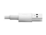 EATON TRIPPLITE USB-A to Lightning Sync/Charge Cable MFi Certified - White M/M USB 2.0 10ft. 3.05m